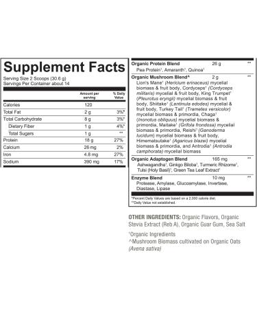 PlantFusion Mushroom Protein Powder - 3 in 1 Vegan Protein Powder Mushroom Supplement and Adaptogen Supplement - Support Mental Focus Immunity and Recovery - Vanilla 1lb Vanilla 16 Ounce (Pack of 1) - Buy Online on GoSupps.com