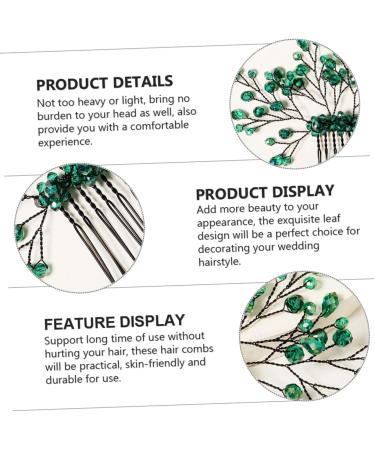Ipetboom Green Branches and Leaves Hair Comb Leaf Hair Comb Decor Wedding Hair Accessories Wedding Headdress Crystal Leaf Headdress Wedding Crystal Hair Decor Leaf Comb Hairpin - Buy Online on GoSupps.com