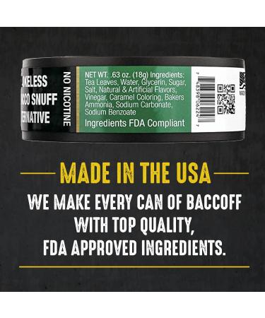 BaccOff Classic Wintergreen Pouches - Tobacco & Nicotine Free Snuff Alternative (5 Cans) - Buy Online on GoSupps.com