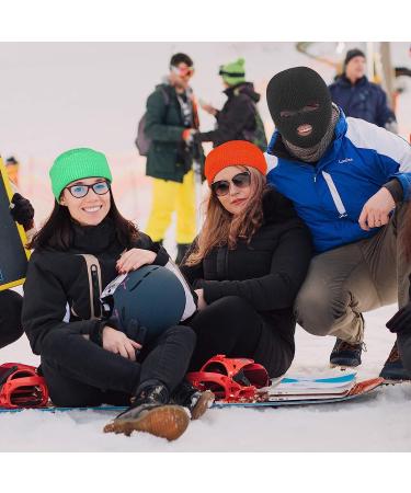 2-Piece Knitted Winter Balaclava Set for Outdoor Sports - Black - Buy Online on GoSupps.com