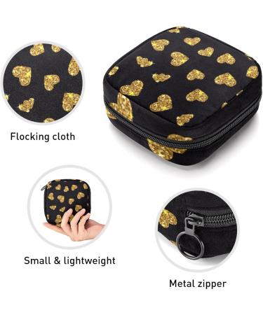Shop Gold Glitter Heart Menstrual Cup Bag | Stylish Storage for Women & Girls | Portable Tampon Holder - Buy Online on GoSupps.com
