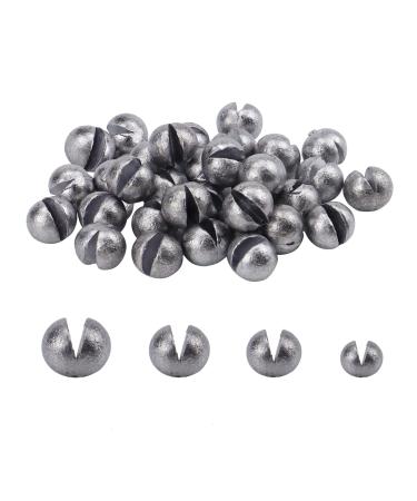 Avlcoaky Split Shot Fishing Weights 50 Pack Large Sinkers for Fishing Line Removable Round Split Shot Sinkers Saltwater Freshwater - 0.15/0.25/0.35/0.5ounce 0.15 ounce, 50-Pack