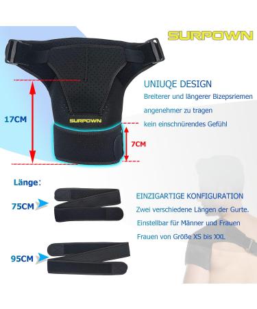 Surpown Adjustable Shoulder Support for Men & Women | Pain Relief Shoulder Strap & Cuff | Fits Left or Right - Ideal Shoulder Bandage - Buy Online on GoSupps.com