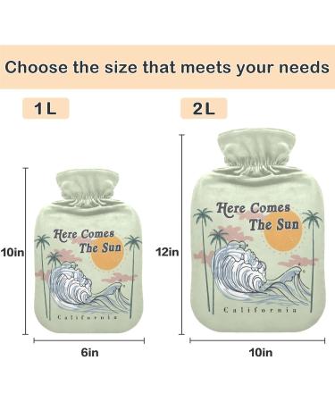 Naanle Palm Sea Wave Hot Water Bottle - Transparent Hand & Foot Warmer for Pain Relief | 1L Heat & Cold Therapy - Buy Online on GoSupps.com