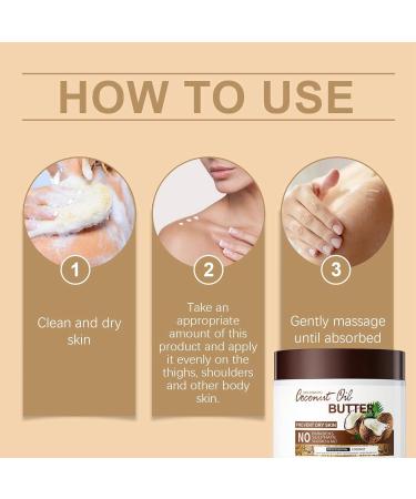 200g Large-Capacity Coconut Body Lotion Skin Care Body Moisturisers Butter Moisturiser Coconut Cream for Skin Coconut Body Cream Coconut Butter for Skin Hydrating Cream Body Cream Body Moisturizer - Buy Online on GoSupps.com