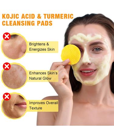 Turmeric Kojic Acid Cleansing Pads 50 Counts | Exfoliating & Balancing Skin Oil | Best Turmeric Face Scrub Pads - Buy Online on GoSupps.com