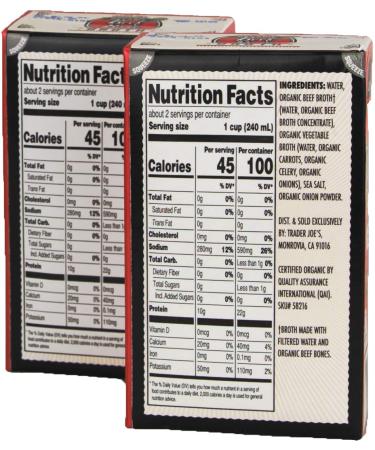Trader Joe's Organic Beef Bone Broth - 2 Pack | Premium Quality, Nutrient-Rich Broth - Buy Online on GoSupps.com