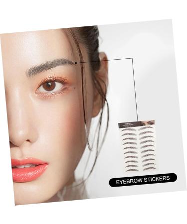 OHPHCALL 9 Sheets Waterproof Eyebrow Stickers Quick Makeup Tools False Eyebrows Cosmetics 3d Template Hair 21x14.7cm Brown - Buy Online on GoSupps.com