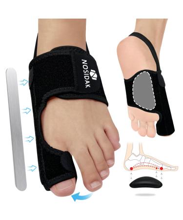 Bunion Corrector for Women & Men with Arch Support for Plantar Fasciitis Relief Upgraded Bunion Fix Hallux Valgus Correction Bunion Relief Big Toe Straightener Flat Foot Brace - Left Black-Left