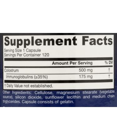 Jarrow Formulas Colostrum Prime Life 400 mg - 120 Veggie Capsules - Includes 30% Immunoglobulin - For Immune Support & Gastrointestinal Health - Up to 120 Servings - Buy Online on GoSupps.com
