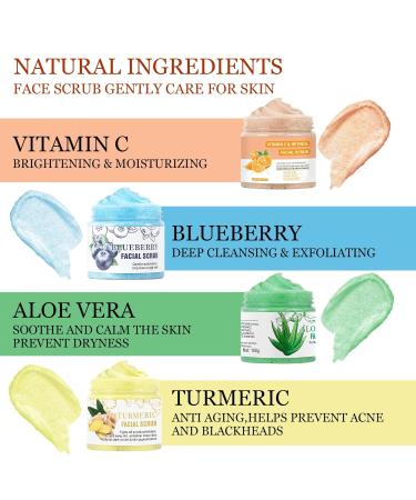 Brightening Aloe Vera Facial Scrub - Exfoliating Face Wash for Blackheads & Dark Spots | Deep Cleansing Exfoliator - Buy Online on GoSupps.com