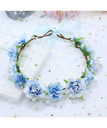 amangul Flower Headbands Women Bride Flower Crown For Wedding Party Supply Floral Garlands Crown Hair Wreath Floral Headbands(White) - Buy Online on GoSupps.com