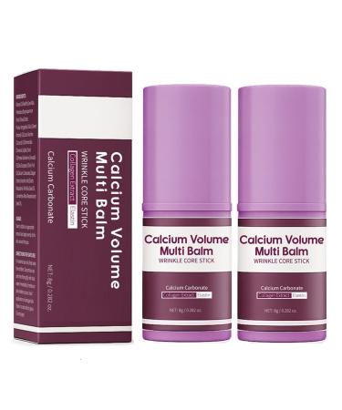 Calcium Balm Stick 2PCS Calcium Volume Multi Balm Korean Collagen Solid Skincare All In One Moisturing Multi Stick - Suitable for All Skin Types