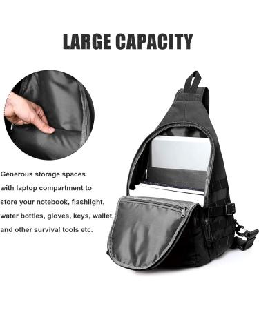 G4Free Tactical EDC Sling Backpack Military Rover Shoulder Sling Bag Pack with Pistol Holster for Concealed Carry Black - Buy Online on GoSupps.com
