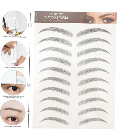 Beavorty Makeup Stickers 12pcs Eyebrow Stickers Waterproof Stickers 3d Brow Stickers Eyebrow Tattoos Stickers Black Eyebrow Cejas - Buy Online on GoSupps.com