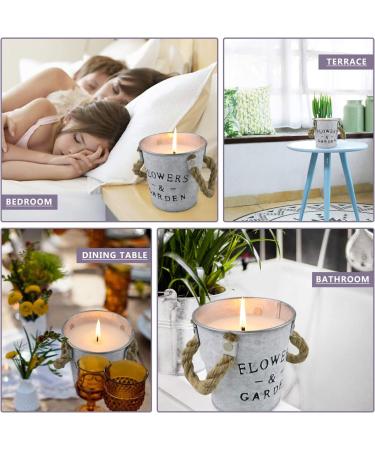 FKJOL Citronella Candles 2 Pack - Large 13.5 oz Flower Pot Shape | Outdoor and Indoor Soy Candles with Lemongrass Oil for Mosquito Repellent - Buy Online on GoSupps.com