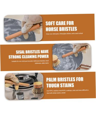 Dish Brush Dish Brush 1 Set Dish Scrub Brush Includes 1 Handle & 2 Replaceable Brush Head Kitchen Scrub Brush for Pot Sink Stove Dishes - Buy Online on GoSupps.com