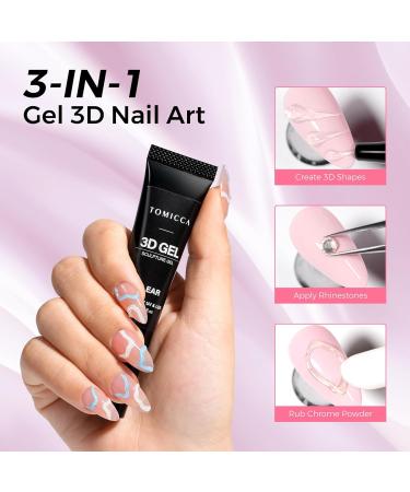 TOMICCA 3D Nail Art Gel 15g Multifunctional Nail Glue Sculpting Gel Rhinestone Glue for Nail Charms DIY Nail Design - Buy Online on GoSupps.com