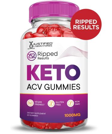 Justified Laboratories Ripped Results Keto ACV Gummies Advanced Formula 1000MG Ripped Results Keto Gummies Apple Cider Vinegar Formulated with Pomegranate Beet Juice Powder B12 Vegan Non GMO 60 Gummys 60 Count (Pack of 1) - Buy Online on GoSupps.com