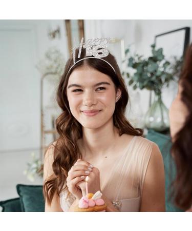 NICENEEDED 16th Birthday Headband Rhinestone Happy Birthday Crown Headband Headhoop Goddess Tiara Headress for Women Birthday Party Hair Decoration Accessories - Buy Online on GoSupps.com