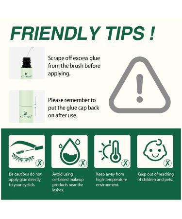 Buy KEYYOU Cluster Lash Glue 10ML - Strong Hold Waterproof Latex-Free Clear Adhesive for DIY Lash Clusters - Ideal for Sensitive Eyes - Buy Online on GoSupps.com