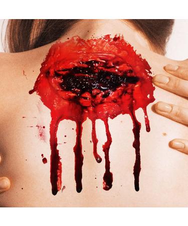 Halloween 3D Zombie Scar Face Tattoo Sticker - Waterproof Fake Bloody Wound for Cosplay, Party, and Pranks - Buy Online on GoSupps.com