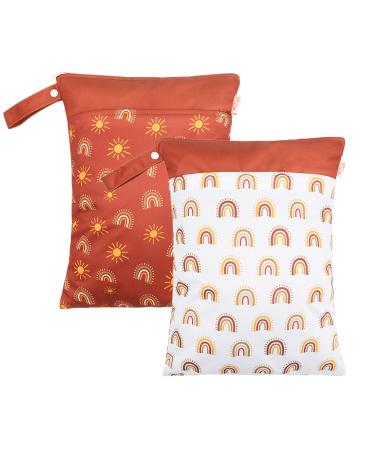 SEAUR DRY WET BAG Big Baby diaper bag for on the way kindergarten Naspasche with zippered washable reusable travel bag cultural bag for swimming gym - 2 pieces 30 * 40cm D07 2 pieces 30 * 40cm