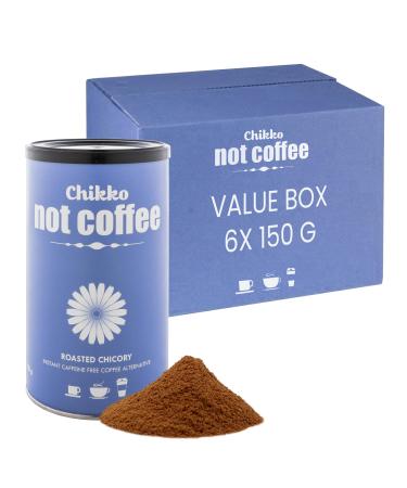 Chikko Not Coffee Organic Roasted Chicory Coffee 6x 150gr - Instant Nocaf Coffee - Alternative to Decaf Coffee - Free from Additives and Chemicals - 100% European Product 6x 150gr - Chikko - Buy Online on GoSupps.com