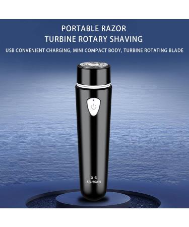 Mini Electric Razor for Men | Portable USB Rechargeable Waterproof Shaver & Beard Trimmer | Compact Rotary Design for Travel & Home (Grey - Buy Online on GoSupps.com