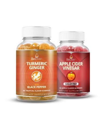 BeLive Turmeric and Apple Cider Vinegar Gummies for Inmune Support Mobility Support Detox Cleanse and Digestive Health