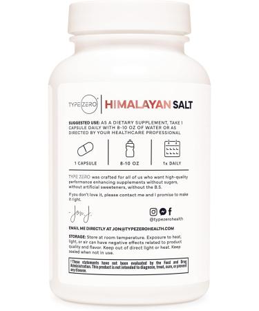 Type Zero Himalayan Rock Salt Capsules (120 Capsules) (1000mg per Serving) - Buy Online on GoSupps.com