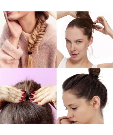 HXC 50PCS Black Hair Bands - Strong 4mm Thick Elastic Ties for Women's Ponytail - Hair Bobbles Hair Accessories - Buy Online on GoSupps.com