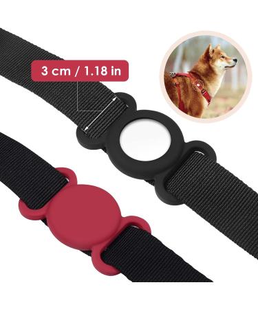Airtag Dog Collar with Silicone Cover GPS Tracking & Anti-Loss for Pets | Compatible with Apple Airtag Black & Red - Buy Online on GoSupps.com