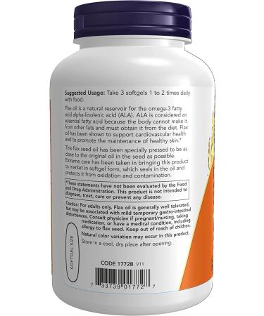 â€œNow Foods Flax Oil 1000mg - Essential Omega-3 250 Softgels | Heart & Joint Healthâ€‌ - Buy Online on GoSupps.com