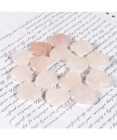 Healing Crystal Rose Quartz Heart Worry Stones for Reiki Meditation - 15pcs - Buy Online on GoSupps.com