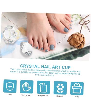 Ipetboom 1pc Nail Art Crystal Cup Glass with Lid Diamonds for Nails Liquid Powder Dappen Dish Matte Clear Nail Polish Nail Art Supplies Nail Art Dish Cup White Care Cant See Thing - Buy Online on GoSupps.com