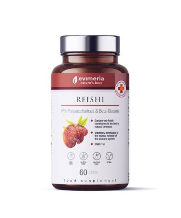 Evimeria Reishi Supplement - Ganoderma Lucidum | With Vitamin C | Natural Immune Defenses | No GMOs | Italian Quality