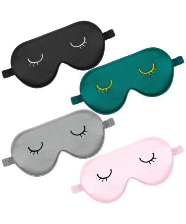 angelikashalala 4 Pieces Sleep Mask Women Sleep Mask Sleeping Mask Children Funny Soft Sleep Mask for Women Girls Children