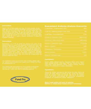 Pond Pro Premium 5mm Koi Food 2.5kg (5.5 lbs) - Canadian Made Breeder Approved - Buy Online on GoSupps.com