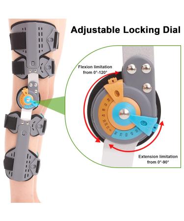 Adjustable Hinged Knee Brace ROM - Post Op Immobilizer for Meniscus Tear Arthritis ACL PCL Osteoarthritis - Support for Men & Women - Buy Online on GoSupps.com