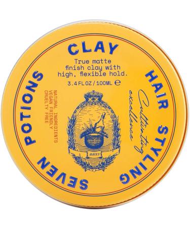 Hair Styling Clay For Men 3.4 fl oz - Matte Hair Wax - High Hold - Water Based Pomade - Natural, Vegan, Cruelty Free