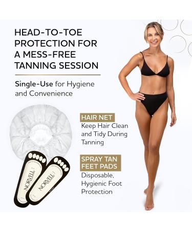 Norvell Spray Tan Accessory Kits Tanning Essentials Single-Use Kits with Spray Tan Feet Pads Hair Nets Nose Filters Eye Protectors & Blending Cream (10 Single-Use Kits) - Buy Online on GoSupps.com