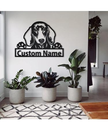 Custom Soulsis Personalized Dachshund Wooden Shield Art | Unique Father's Day Pet Gift | Funny Animal Decor - Buy Online on GoSupps.com