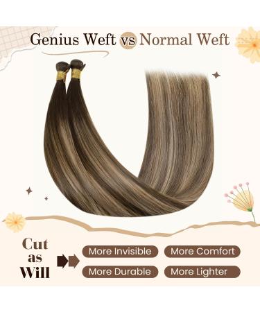 Hetto Genius Real Hair Extensions - Brown Balayage #4/27/4 | Virgin Human Hair Naturally Treated 50cm 25g - Buy Online on GoSupps.com