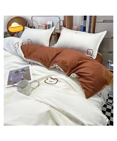 Bedding Set Flat Bed Sheet Duvet Cover Twin Full Queen - Bed Linen Boy Girl Bedding Sets Flower Cherry Soft (B 1.8x2.2m 4pcs)