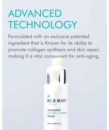 REJURAN Anti-Aging Retinol + c-PDRN Serum 30ml | Wrinkle Reducing Firm & Radiant Skin Peptides Infused - Buy Online on GoSupps.com