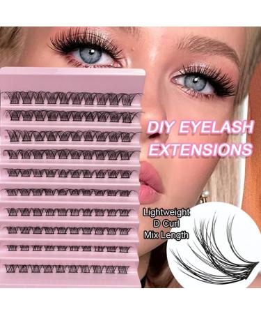 Lash Clusters 100Pcs DIY Individual Eyelash Extensions D Curl 8-16MM Reusable Wispy Lashes (#04) - Natural Look for At-Home DIY - Buy Online on GoSupps.com