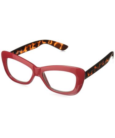 A.J. Morgan womens Crushed Reading Glasses Red/Tort 3 US