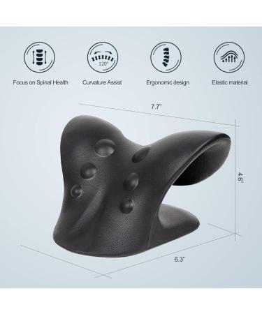 Neck Stretcher for Pain Relief - Cervical Traction Device Pillow for Muscle Relaxation and TMJ Pain Relief in Black - Buy Online on GoSupps.com