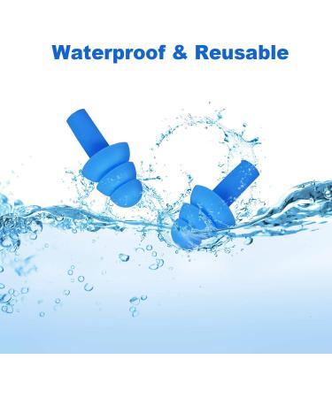 Vickay Reusable Silicone Ear Plugs 2 Pairs - 32dB NRR for Swimming, Sleeping, Snoring - Noise Reduction Hearing Protection - Includes Storage Cases and Travel Pouches (Dark Blue/Green) - Buy Online on GoSupps.com